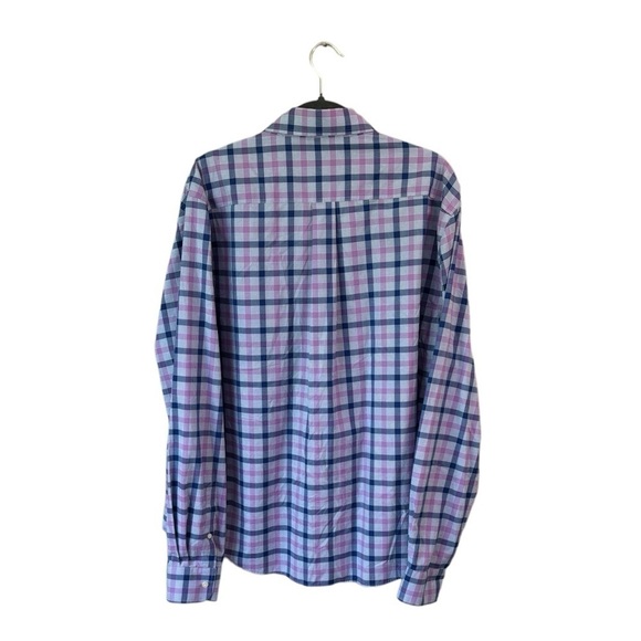 Jos. A. Bank Traveler Purple/Blue Plaid Long Sleeve Button Down Shirt Slim XXL - Picture 3 of 11